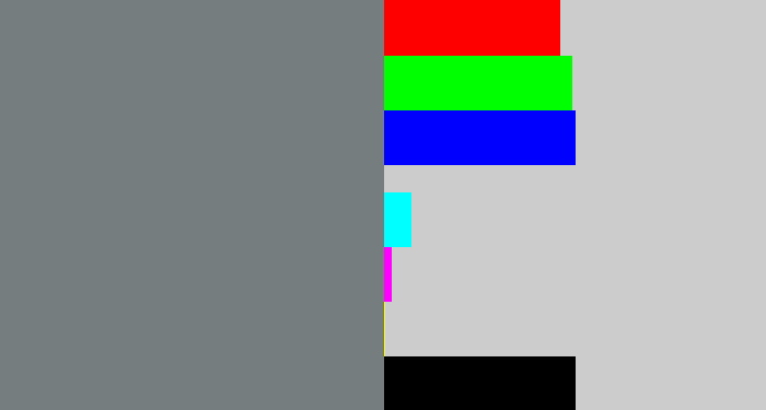 Hex color #767d7f - medium grey
