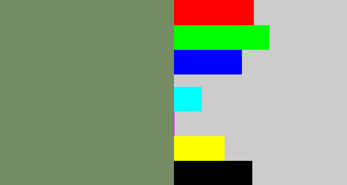 Hex color #768c64 - green grey