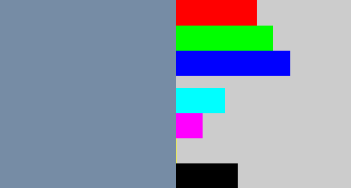 Hex color #768ca5 - blue/grey
