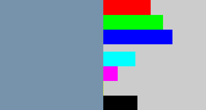 Hex color #7693ab - blue/grey