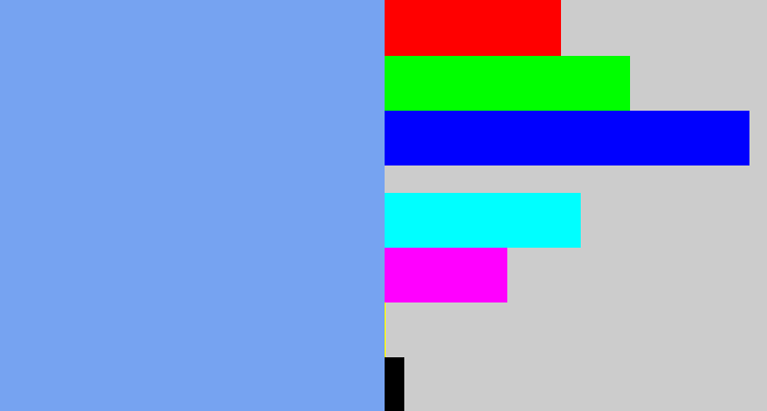 Hex color #76a3f1 - sky blue