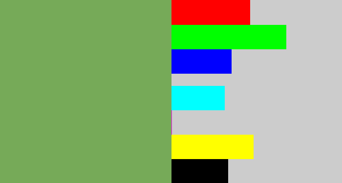 Hex color #76aa58 - asparagus