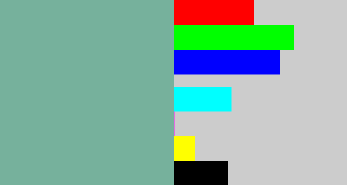 Hex color #76b19c - greyish teal