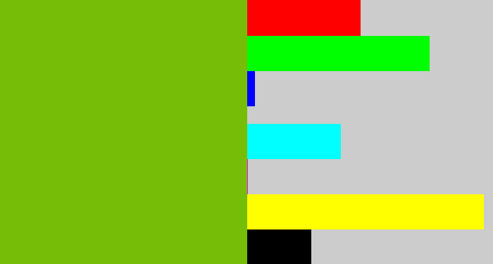 Hex color #76bd07 - dark lime green