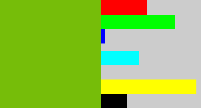 Hex color #76bd09 - dark lime green
