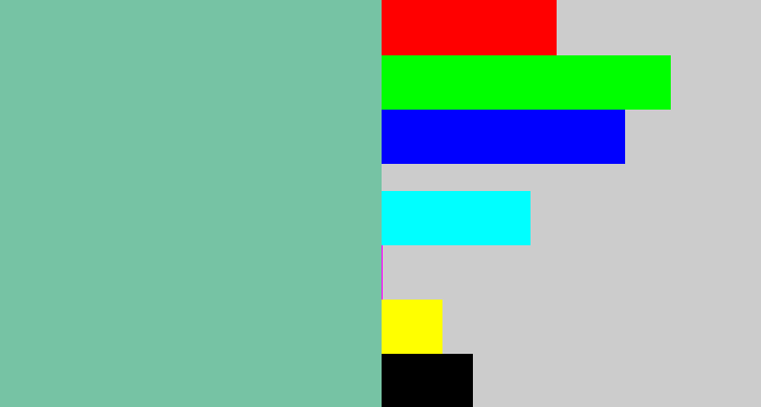 Hex color #76c3a4 - pale teal