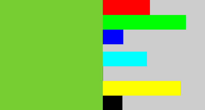 Hex color #76cf32 - apple green