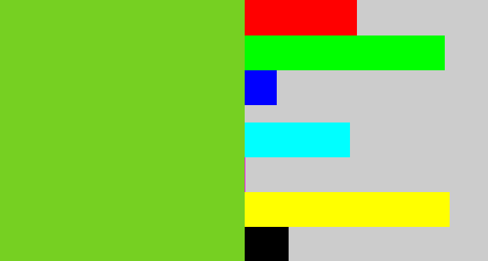 Hex color #76d022 - apple green