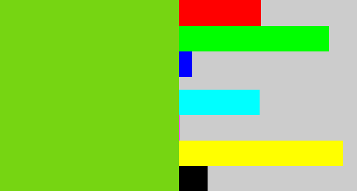 Hex color #76d512 - apple green