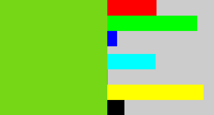 Hex color #76d716 - apple green