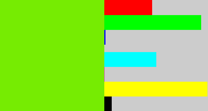 Hex color #76ec02 - bright lime