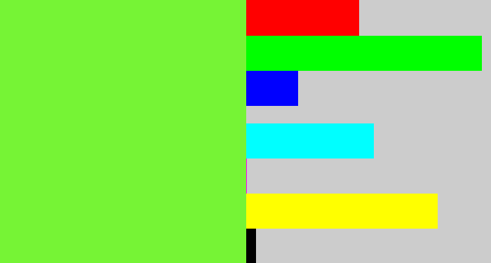 Hex color #76f435 - kiwi green