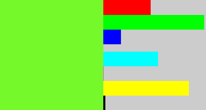 Hex color #76f92b - toxic green