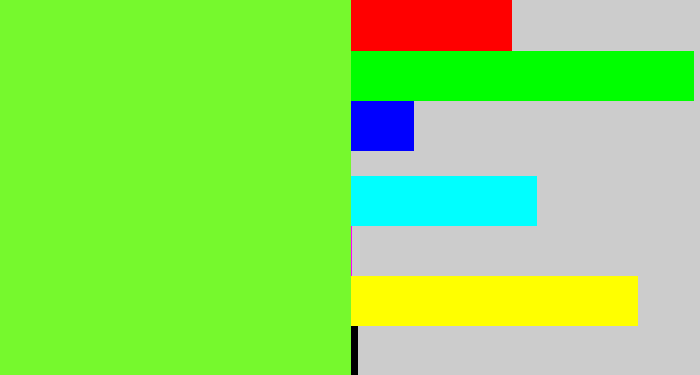 Hex color #76f92d - toxic green
