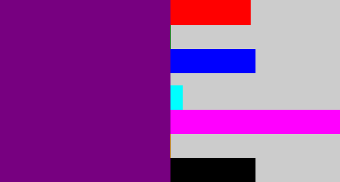 Hex color #770080 - darkish purple