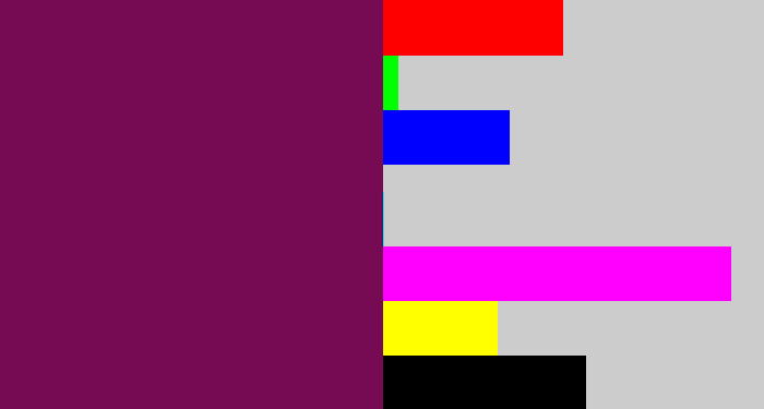 Hex color #770b53 - velvet