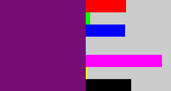 Hex color #770d75 - darkish purple