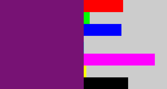 Hex color #771274 - darkish purple