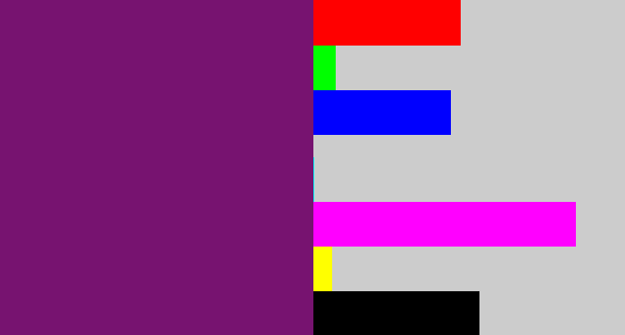 Hex color #771370 - darkish purple