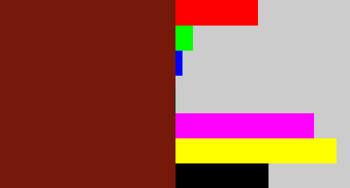 Hex color #77190a - reddy brown