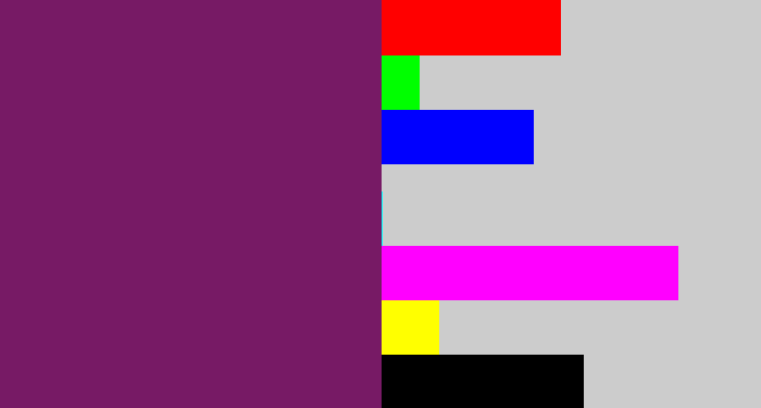 Hex color #771a65 - darkish purple