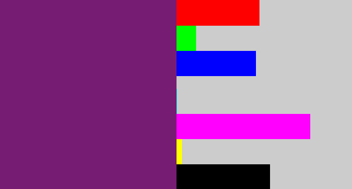 Hex color #771c73 - darkish purple