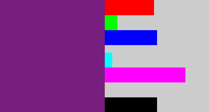 Hex color #771e80 - darkish purple