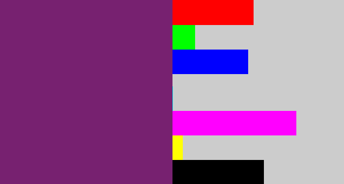 Hex color #772170 - darkish purple