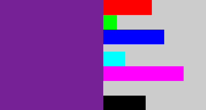 Hex color #772197 - purple