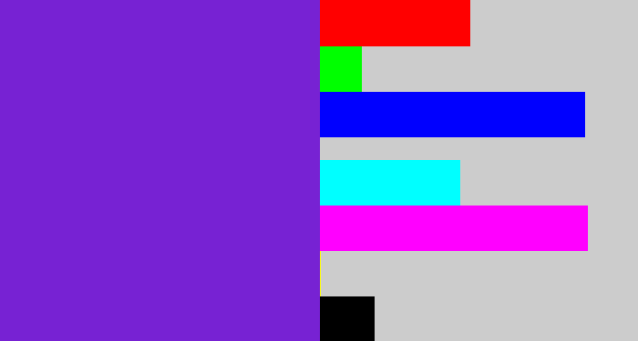 Hex color #7722d3 - purple/blue