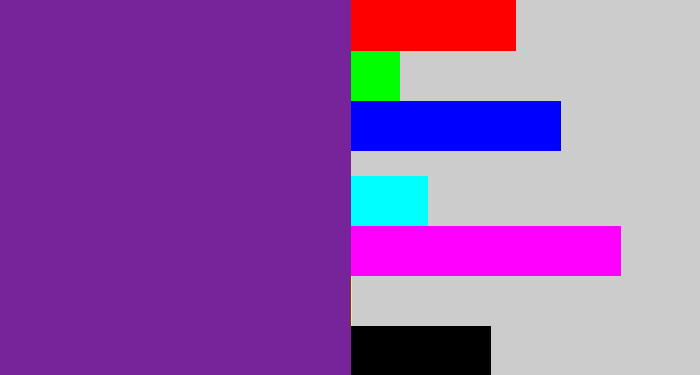 Hex color #772399 - purple