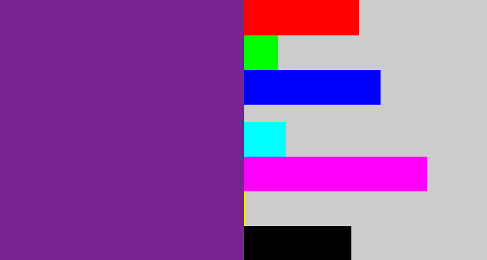 Hex color #772490 - purple