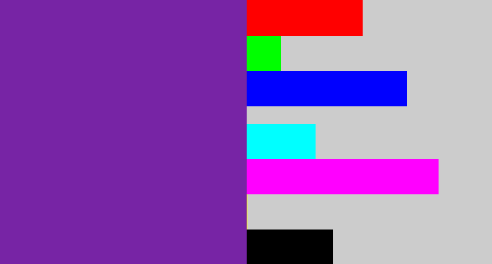 Hex color #7724a5 - purple