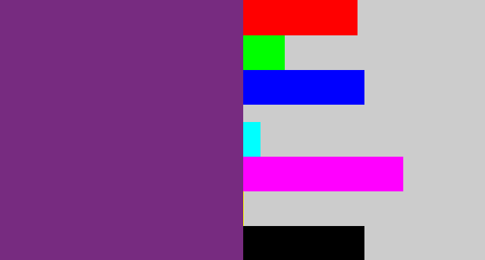 Hex color #772b80 - darkish purple