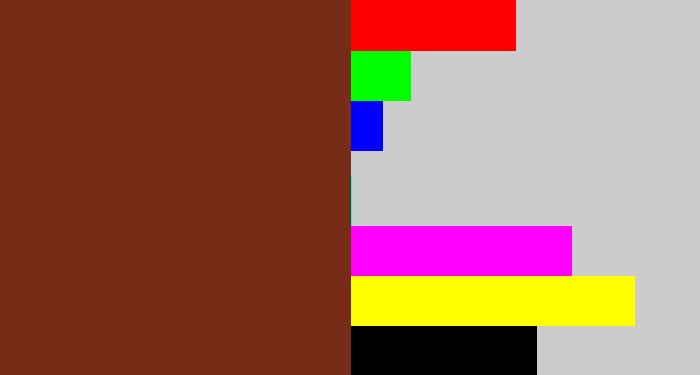 Hex color #772c17 - reddish brown