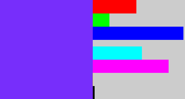 Hex color #772efb - bluish purple