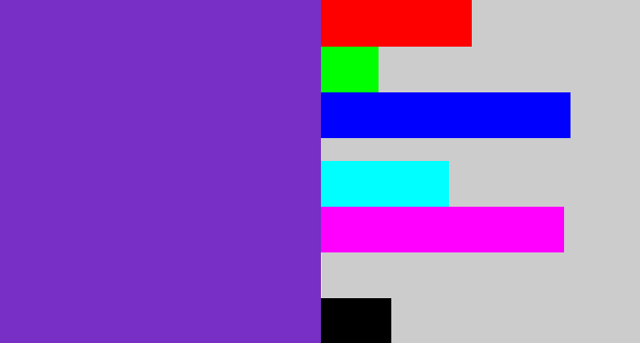 Hex color #772fc6 - bluey purple