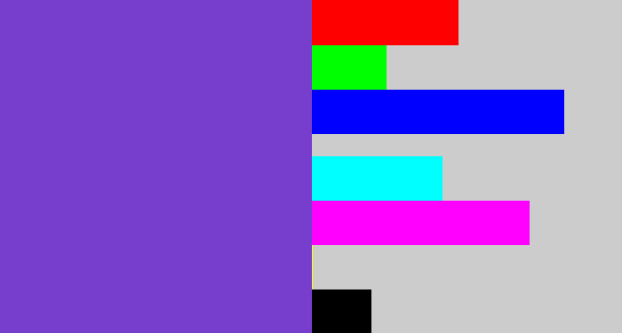 Hex color #773ece - bluey purple