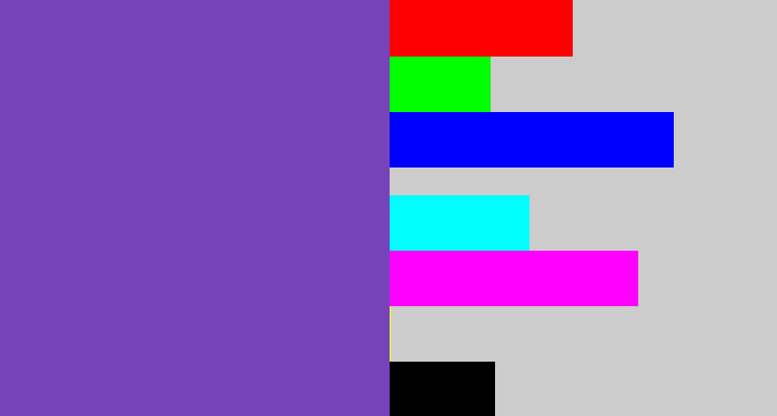 Hex color #7743ba - bluey purple