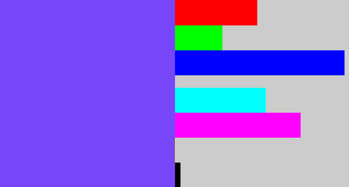 Hex color #7746f8 - bluish purple
