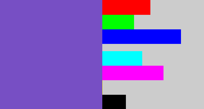 Hex color #774fc4 - light indigo