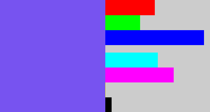Hex color #7753f0 - purpley