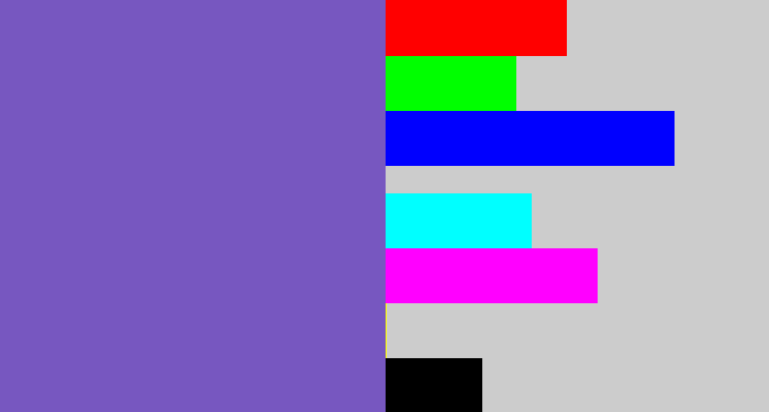 Hex color #7757c0 - light indigo