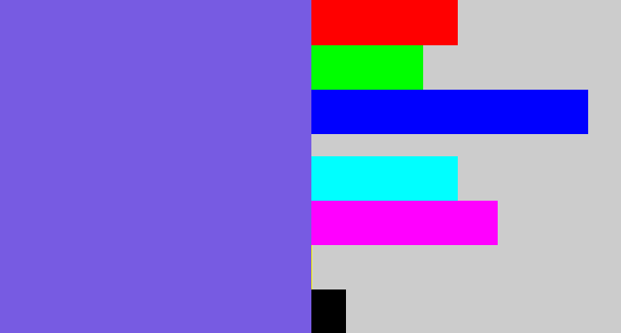 Hex color #775be2 - purpley