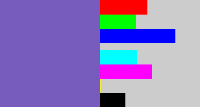 Hex color #775cbe - light indigo