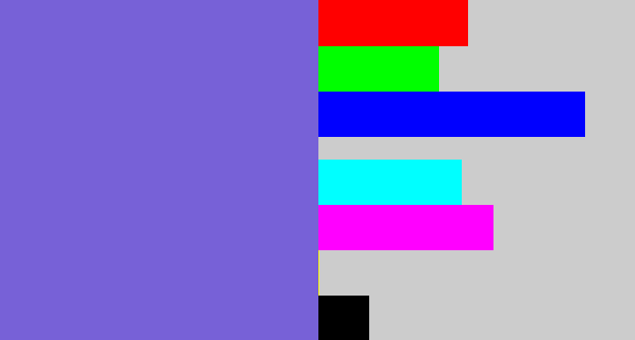 Hex color #7761d7 - light indigo
