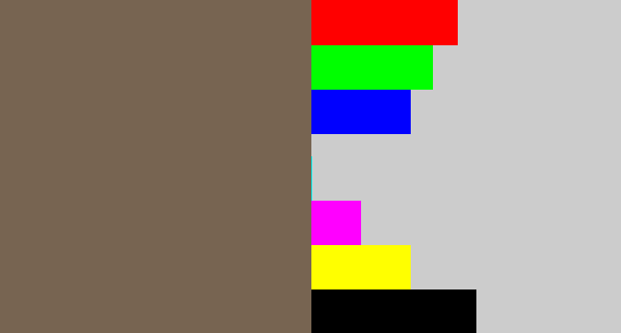 Hex color #776451 - greyish brown