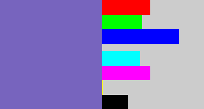Hex color #7764be - light indigo