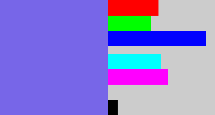 Hex color #7766e8 - purpley