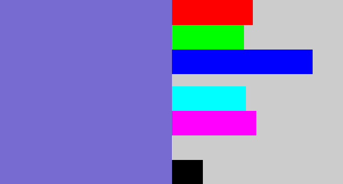 Hex color #776ad0 - light indigo
